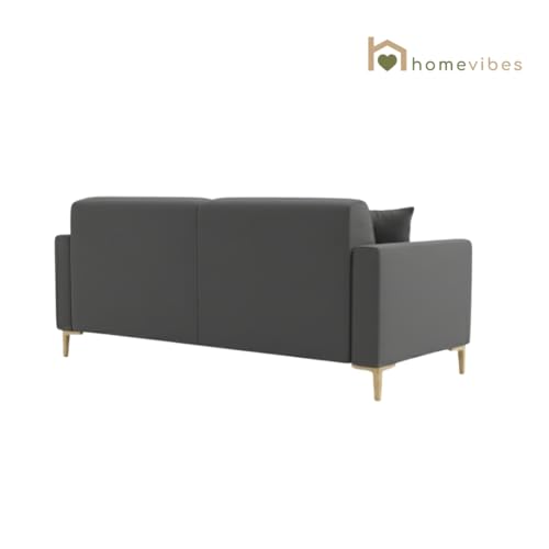 Image of 2 Seater Velum Fabric Sofa Set for Living Room, Modern Design with High Density Foam, Solid Wood Frame, Ergonomic Comfortable Seating for Home & Office (Dark Grey, 2 Seater) | Soft foam comfort, Strong wood frame
