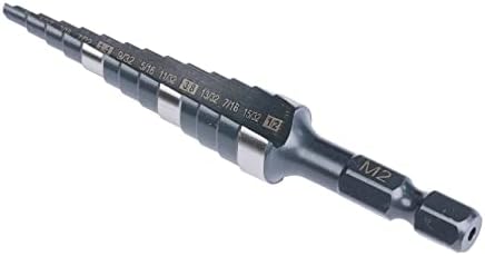 Jerax tools Quick Change Step Drill Bit Double Fluted M2 High Speed Steel Drill bits for Hole Drilling in Stainless Steel, Copper, Aluminum, Wood, Plastic (1/2")