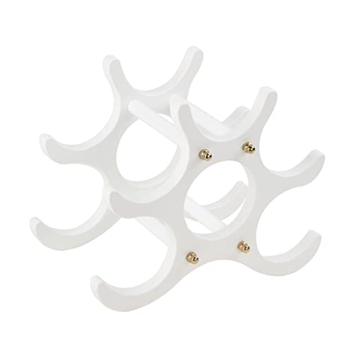 Soporte rústico para 6 botellas de vino blanco de madera miniatura 1