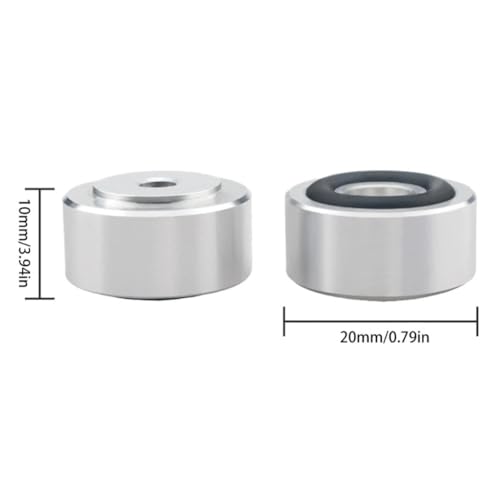 Lawnoval Estacas de aleación de aluminio para altavoces con almohadillas de aislamiento, equipo de audio HiFi, color plateado, pequeño - imagen 6