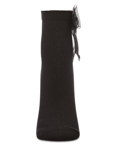 MeMoi Girls Tulle-Bow-Trimmed Mercerized Cotton-Rich Ankle Sock4
