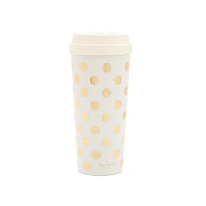 Kate Spade New York Women's Insulated Thermal,Acrylic,Travel Mug Tumbler, 16 Ounces, Gold Dot Kate Spade New York Womens Insulated ThermalAcrylicTravel Mug Tumbler 16 Ounces Gold Dot