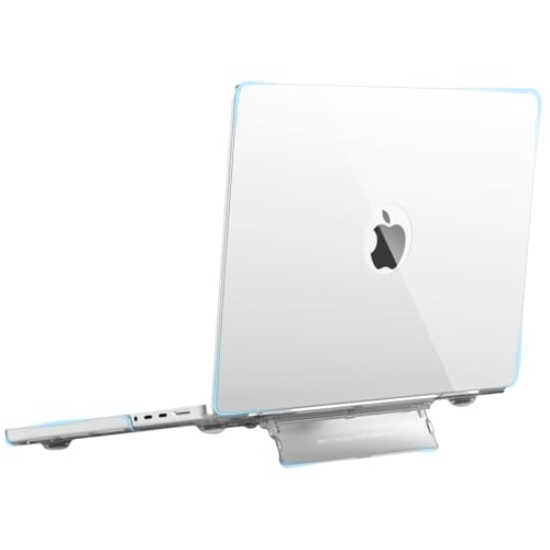 Image of ZORBES Case Cover Compatible with 2026 MacBook Neo A3404, 13 inch Transparent MacBook Neo Cover with Folding Desk Stand, Precise Cutouts & Ventilated Design, Slim Hard Shell Laptop Case, Matte White