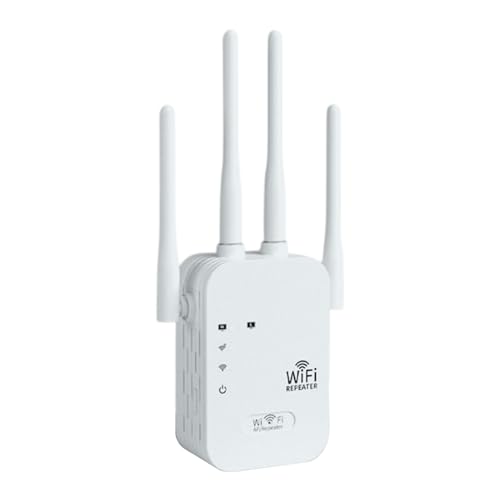 WiFi Extender Signal Booster - Internet Extender WiFi Booster, Repetidor WiFi de 1200Mbps | 4 puertos Double Band 5GHz/2.4GHz, enrutador de red, punto de acceso, configuración de la 7.09x2.17x1.3 pulg