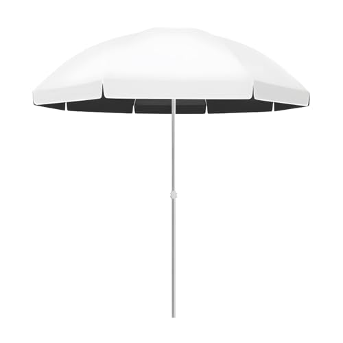 Ombrellone da Tavolo da Esterno da 8,5 Piedi, ombrellone da Mercato Boho con 4 regolazioni di Altezza, Resistente ai Raggi UV e Impermeabile per Patio, Giardino, Spiaggia, Ponte (Bianco)