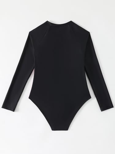 Image of SEGT Girl's One Piece Rash Guard Long Sleeve Swimsuits Bathing Suit