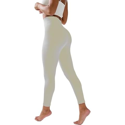 STAR FASHION Women's High Waist Ribbed Leggings Cover