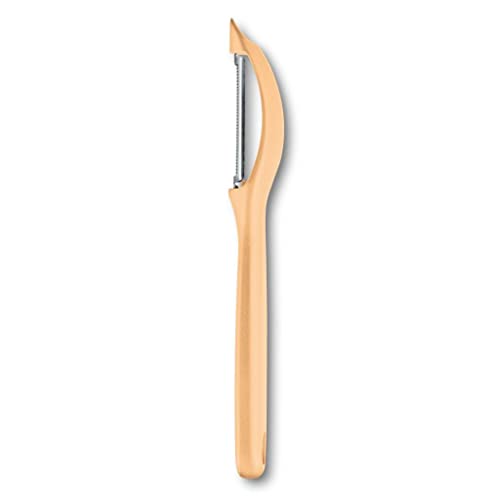Victorinox, 7.6075.92, Kitchen Utensils, Universal Peeler, Extra Sharp Blade, Micro Teeth, Robust Plastic Handle, Light Orange, Made in Switzerland, Dishwasher Safe