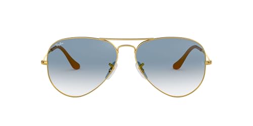 Ray-Ban RB3025 Classic Aviator Sunglasses, Gold/Clear Gradient Blue, 62 mm