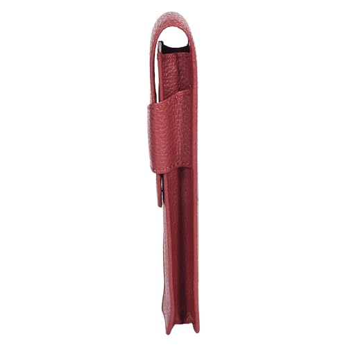 Image of Sassora Premium Genuine Leather Unisex Pen Case (Cherry)