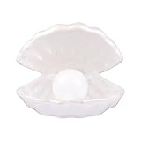 Pearl in Shell Night Light Ceramics Desktop Ornament Home Decor Lamp Light for Bedroom Bedside Decorative Lamp