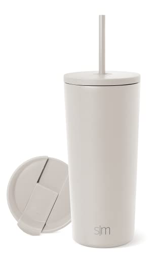 Simple Modern Insulated Tumbler With Lid And Straw | Iced Coffee Cup Reusable Stainless Steel Water Bottle Travel Mug | Gifts For Women Men Her Him | Classic Collection | 20Oz | Almond Birch #TOP1