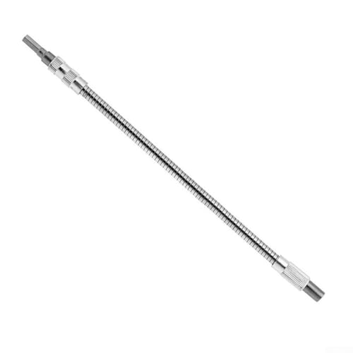 Yhenlovtt Extensión de broca flexible de 300 mm con cabeza de metal hexagonal para taladros eléctricos y taladros manuales, compatible con portabrocas de 6,35 mm, S flexible (amarillo)