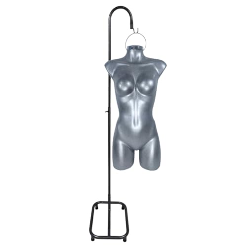 Catálogo de Maniquíes , tabla con los diez mejores. 41 Maniquí Busto Dama 3/4 Color Gris – Fibra de Vidrio con Gancho para Colgar, Ideal para Exhibición de Ropa