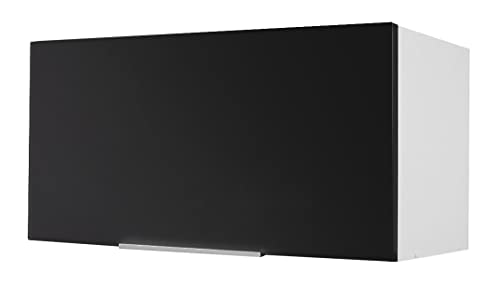 Berlioz Creations CH8HNM Meuble Haut de Cuisine sur-Hotte Noir Super Mat 80 x 34 x 35 cm, Fabrication 100% française