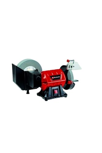 Einhell Touret d’affûtage TC-WD 200/150 (250 W, pare-étincelles) Livré avec meule à gros grains et meule à eau-image