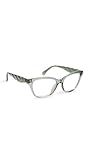 Tory Burch Women's Kira Cat Eye Eyeglasses, Transparent Sage, One Size
