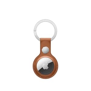Apple AirTag Leather Key Ring – Saddle Brown