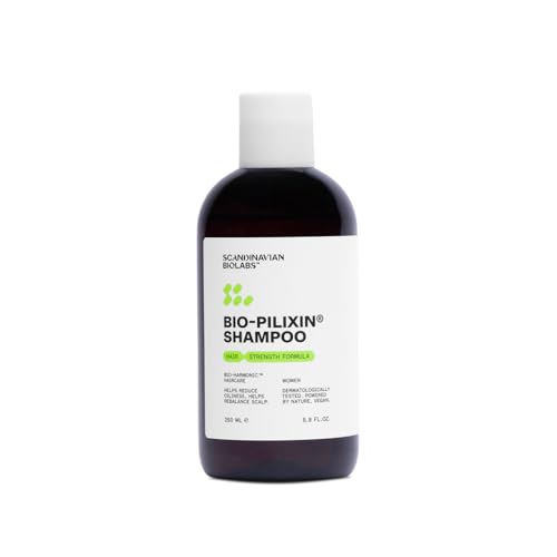 Scandinavian Biolabs Bio-Pilixin® Shampoo For Women | Strengthens Hair, Helps Greasiness, Balances Scalp, Eucalyptus Aroma, Dermatologically Tested, Made in Denmark, 250 mL/ 8.8 Oz