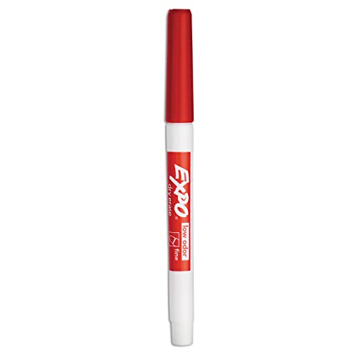 Image of EXPO Dry Erase Markers, Low Odor Ink, Red, Fine Tip, 12 Count - Whiteboard, Calendar, Organization, Essential Supplies for Office, School, Classroom, Teachers