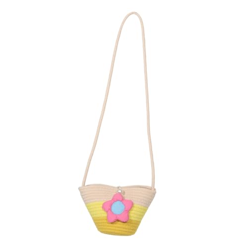 JEWEDECO bolso infantil tejido mini casa de muñecas Decoraciones de muñecas billetera para pequeños mini accesorios bolsa de juguetes de playa bolso de playa de algodón