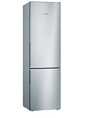 Bosch Home & Kitchen Appliances KGV39VLEAG Serie 4 Freestanding Fridge Freezer with Low Frost and VitaFresh, 201cm, 343L capacity, 60cm wide, Inox Look, Silver Inox