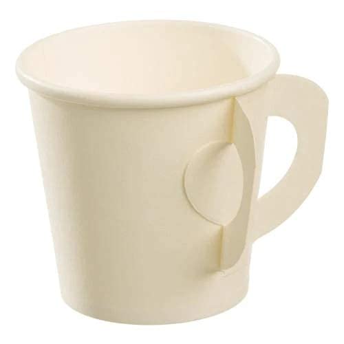 King Zak Disposable Espresso Paper Cup With Handle - 4 Oz | Cream Color | Pack Of 50 (739) #TOP3