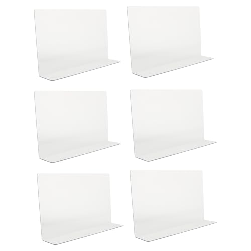 iplusmile 6Pcs Clear Shelf Dividers, L Shape Closet Shelf Dividers Organizer, Multi-Function Acrylic Separator Clapboard Vertical Tray for Supermarket Retail Shelf, Bedroom Cabinet