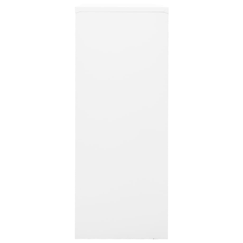 Armario de oficina blanco de acero 90 x 40 x 102 cm con taquilla y estante ajustable, 3 cajones con rodamiento de bolas, armario para oficina o pasillo