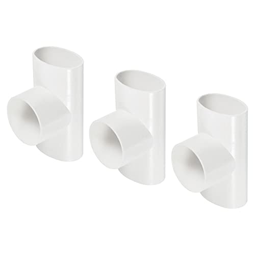 Tool parts 3Pcs PVC Water Pipe 3 Ways Reducing Elbow Fitting 63x55mm OD Tube Reducer White