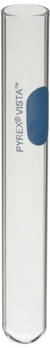 Corning Pyrex 70820-25 Borosilicate Glass Round Bottom 55mL Vista Reusable Rimless Culture Tube, 25mm OD x 150mm Length, Clear (Pack of 50) #1