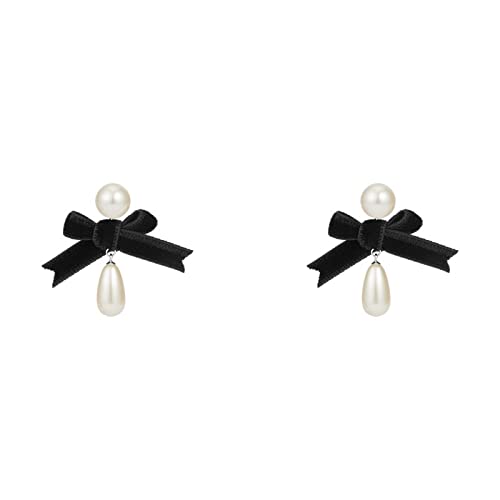 Boucles d'oreilles en velours noir à nœud pour sublimer vos tenues de soirée et banquets élégants
