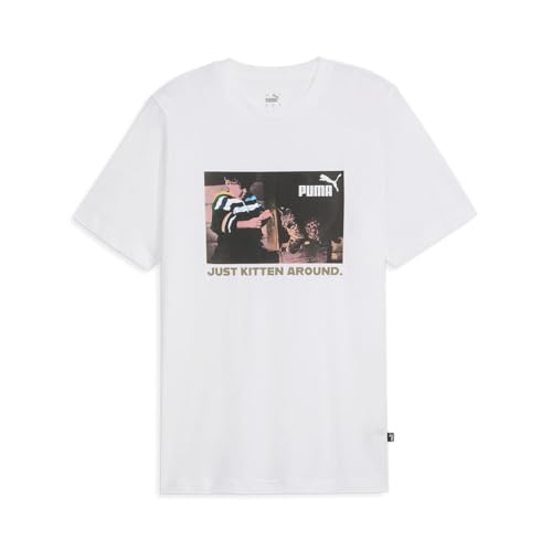 T-shirt graphique PUMA homme blanc taille L idéal pour le sport et les loisirs