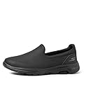 Skechers Performance Go Walk 5-Polished, Zapatillas Mujer, Negro (BBK Black Leather/Trim), 37 EU