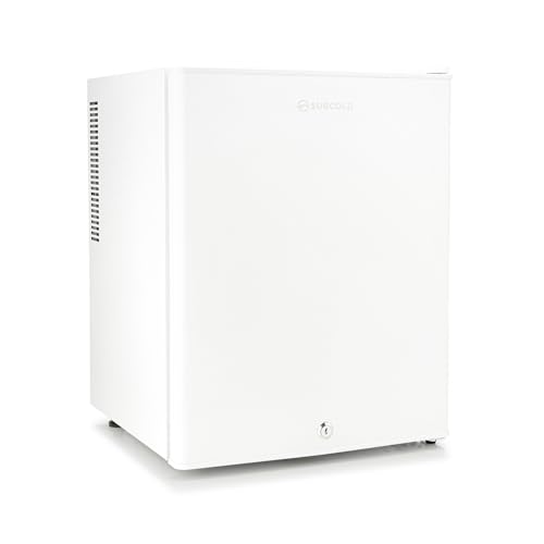 Subcold Aire40 LED Mini Fridge | 40L Table Top Fridge | Quiet & Frost Free for Bedrooms & Hotels | Lockable with Solid door & interior LED light (White)