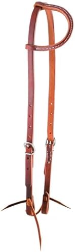 Jeffers Equine Amish Sliding Ear Headstall – Premium Harness Leather, Adjustable 34"-46", Stainless Steel Hardware, Water Tie Bit Ends – Western Horse Tack for Training, Ranch, and Trail Riding image 2