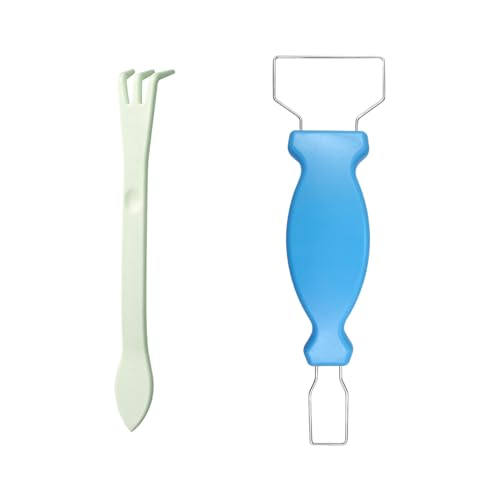 DGHEGDUI 1 Pièce De Désherbeur Et 1 Pièce De Fourche À Bêcher, Équipement d'entretien De Jardin, Adapté À L'Entretien des Fleurs Et De l'herbe (Bleu, Vert).