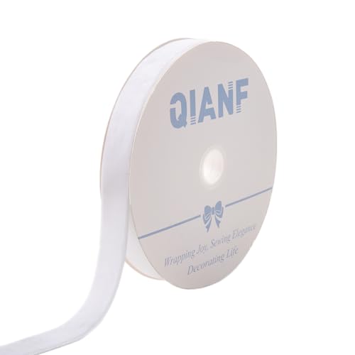Image of QIANF Vintage White Velvet Ribbon, 1 Inch X 25Yd