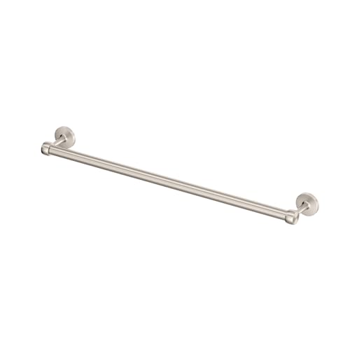 Image of Gatco 5210SN Gibson Towel Bar, Satin Nickel Wall Mounted Bathroom Towel Holder Rack, Modern Bath Hardware Accessory