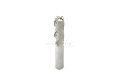 Accusize Industrial Tools 1'' Dia, 3/4'' Shk Dia, 1-7/8'' Flt Length, 4-1/8'' Oal, 4 Flute, M42-8% Cobalt End Mill, Finishing, Co-134