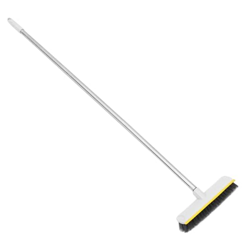 Ciieeo Hard Floor Scrubbing Brush with Long Handle Heavy Duty Stiff Bristle Broom for Indoor Cleaning for Kitchen and Bathroom Grout Efficient Spill Scraper Design