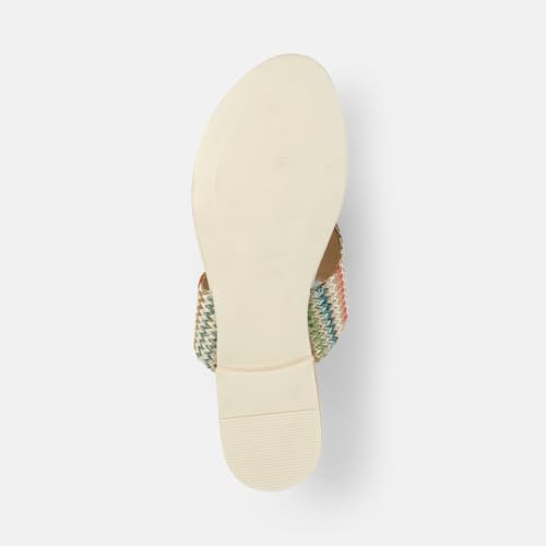Image of Mochi Women's Colorful Zigzag Woven Strap Sandals