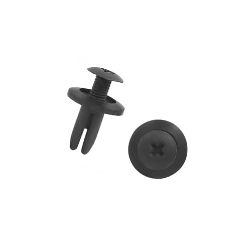 Motoforti 10pcs Black Car Bumper Door Trim Clips 6mm Hole Plastic Push in Rivets Fastener Long-lasting