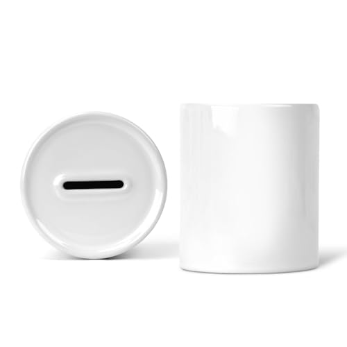 Spardose Sublimationsrohling Keramik Weiss mit Subli-Beschichtung Sublimation Blanko Werbegeschenk Print On Demand (1 Stück)