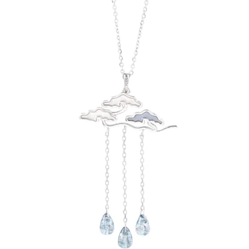 Collier pendentif goutte d'eau en cristal pour femmes, bijou ras du cou élégant en verre ciselé