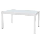 LOLAhome Mesa Comedor Extensible Exterior Thais, Blanca 135/270x90 cm