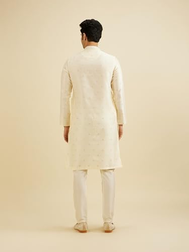 Image of Manyavar Men's Art Silk Self Design Kurta Set (2pcs)