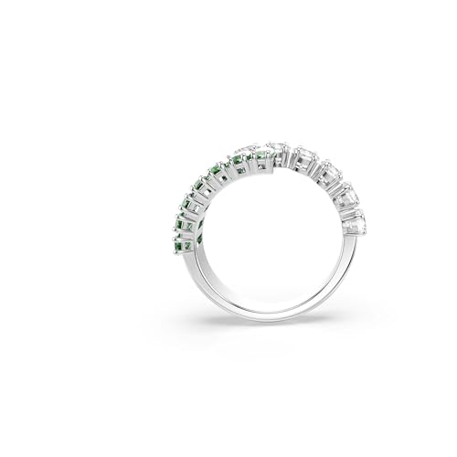 Swarovski Anello Matrix, Taglio Misto, Verde, Placcato Rodio - 3