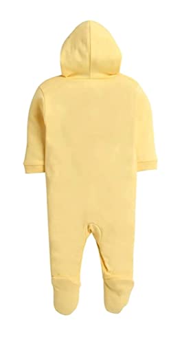 Image of Pooja Baby Front Open Full Sleeves Sleepsuit Hooded with Foot Easy Dressing and Diapering Romper Set of 2