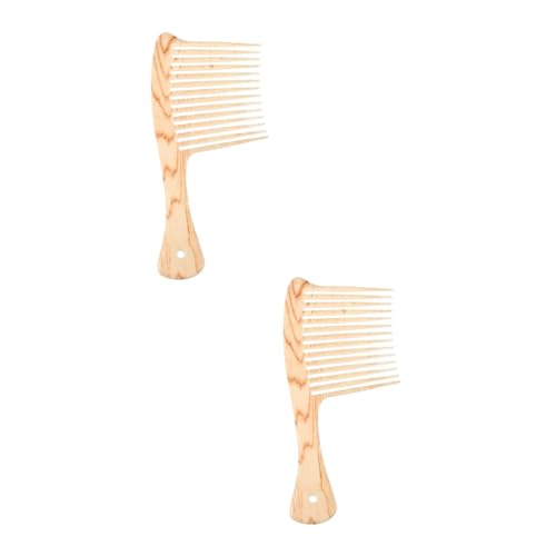 HAKIDZEL 2個 クシ comb hairdryer 歯の広い櫛 ヘアコーム ヘアブラシ 歯の櫛 シャンプー頭皮 男性用の櫛 長いひげの櫛 プラスチックの櫛 Beige